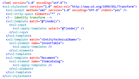 AX7 Data Management Example XSLT