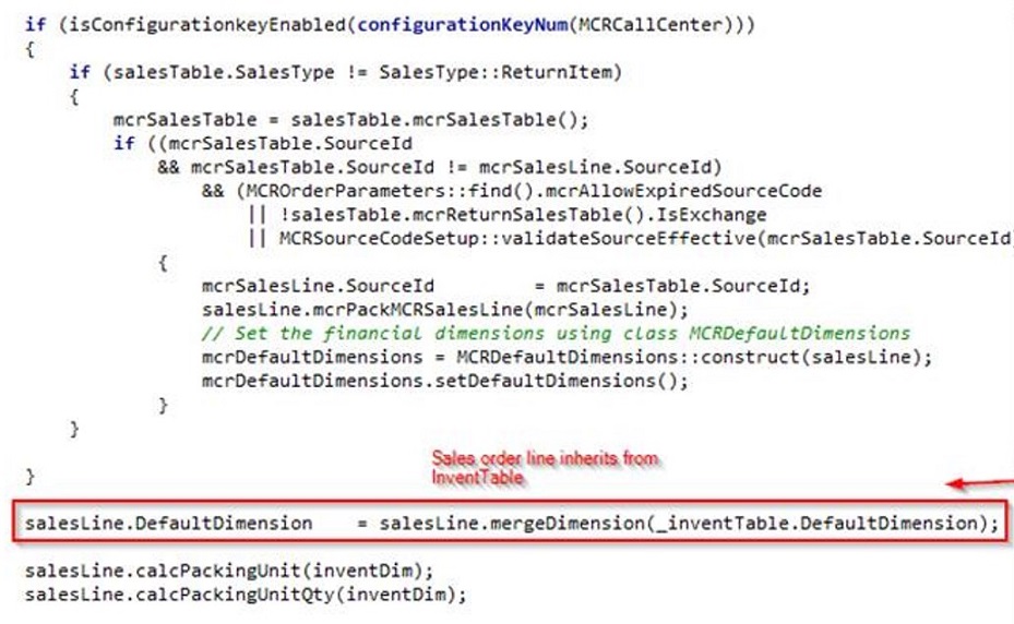Inherit dimension values from item to sales line